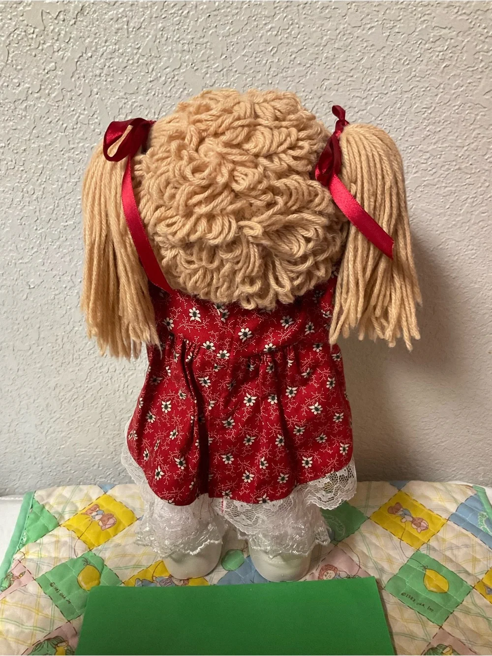 VTG Cabbage Patch Kid With Pacifier HM#4 Hong Kong Wheat Hair Green Eyes 1984